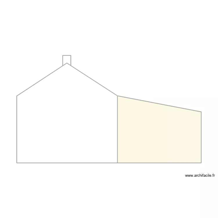 facade est. Plan de 1  et 18 m²