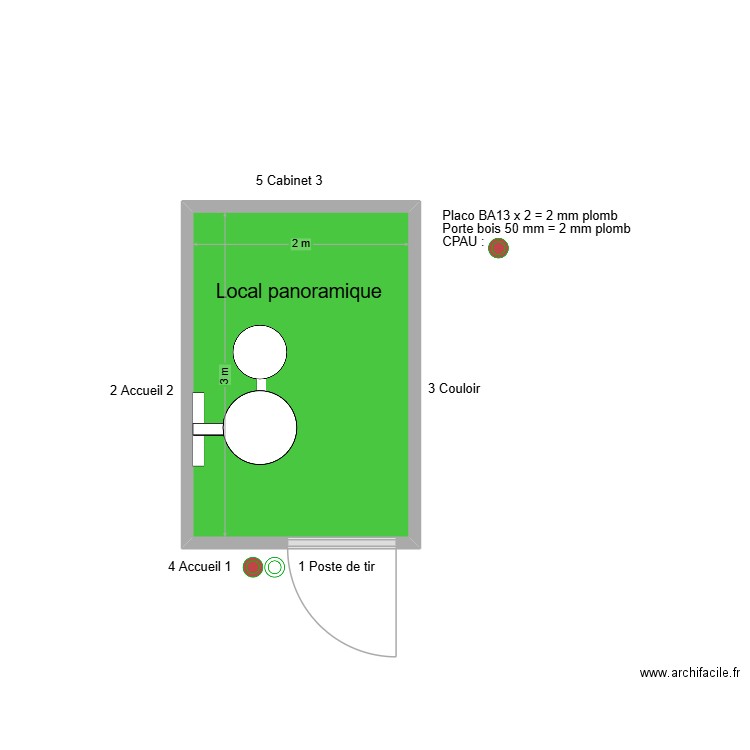 50678 Local panoramique. Plan de 1 pièce et 6 m2