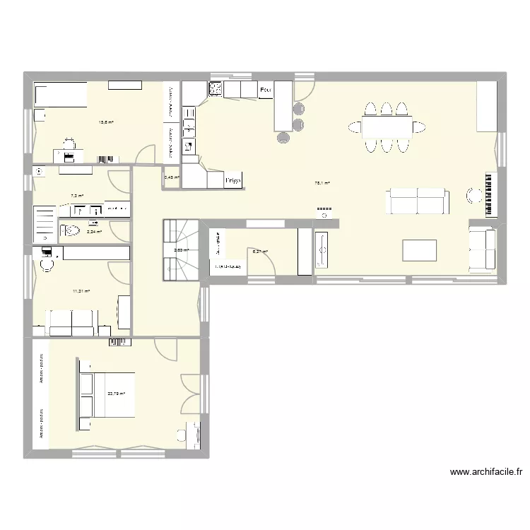 meilleux rdc. Plan de 9  et 151 m²