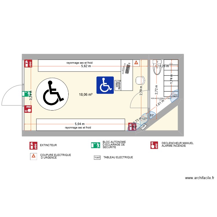yerevan market plan accessibilité. Plan de 3 pièces et 22 m2