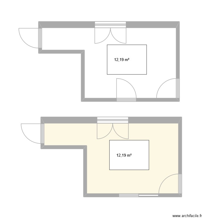 Cuisine. Plan de 2 pièces et 24 m2