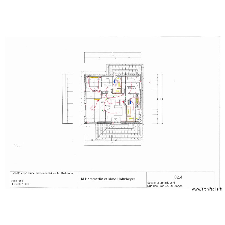 Plan électrique HEMMERLIN / HOLTZHEYER ETAGE du 05/03/2025. Plan de 0 pièce et 0 m2