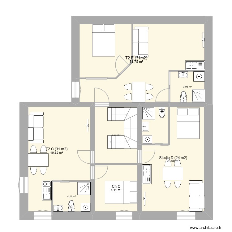 N+1 sill&eacute;. Plan de 0 pièce et 0 m2