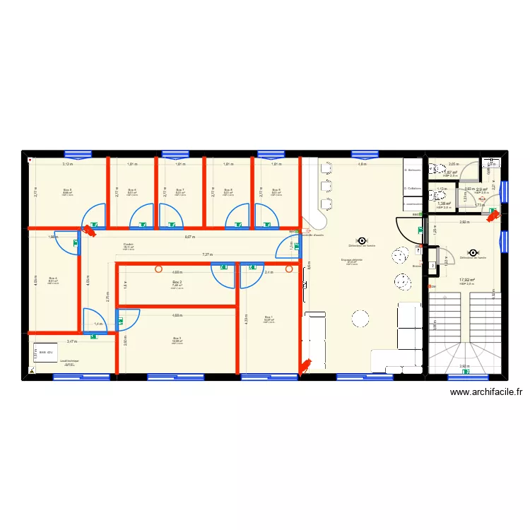 MJ music studio - r+1 s&eacute;curit&eacute; et cam&eacute;ras. Plan de 17  et 153 m²