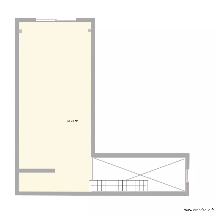 rdc bureau study plus. Plan de 1 Pièce et 55 m²