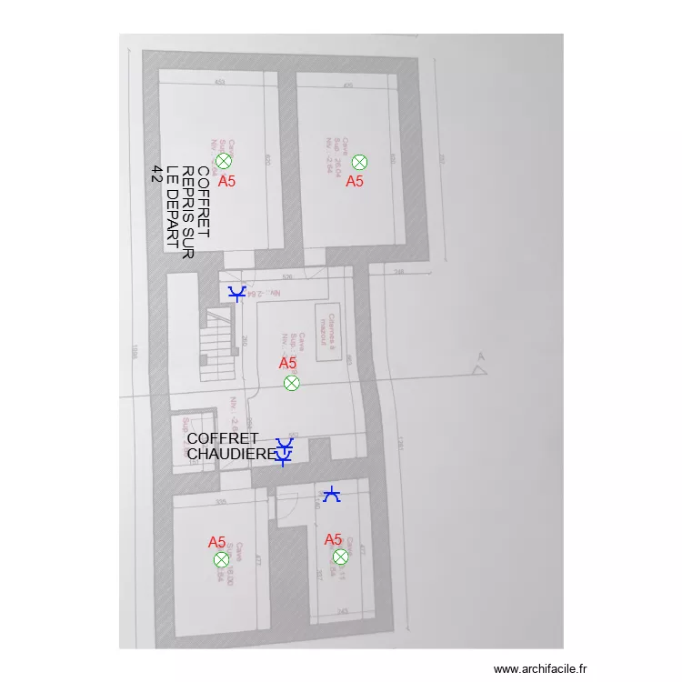 CAVE CHAUDIERE. Plan de 