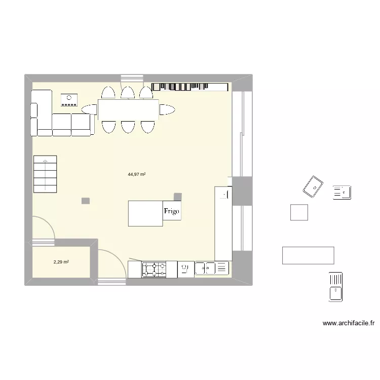 salle co_3_A. Plan de 2  et 47 m²