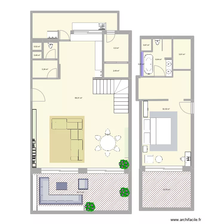 plan ksec prestigia. Plan de 13  et 183 m²