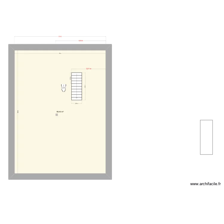 ecurie RDC/1er  solivage sans CF. Plan de 1  et 86 m²