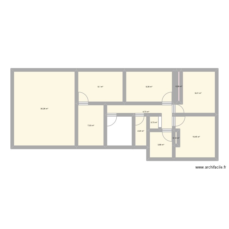 maison. Plan de 6 pièces et 67 m2