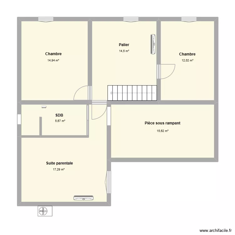 etage saint cricq land confort. Plan de 6  et 80 m²