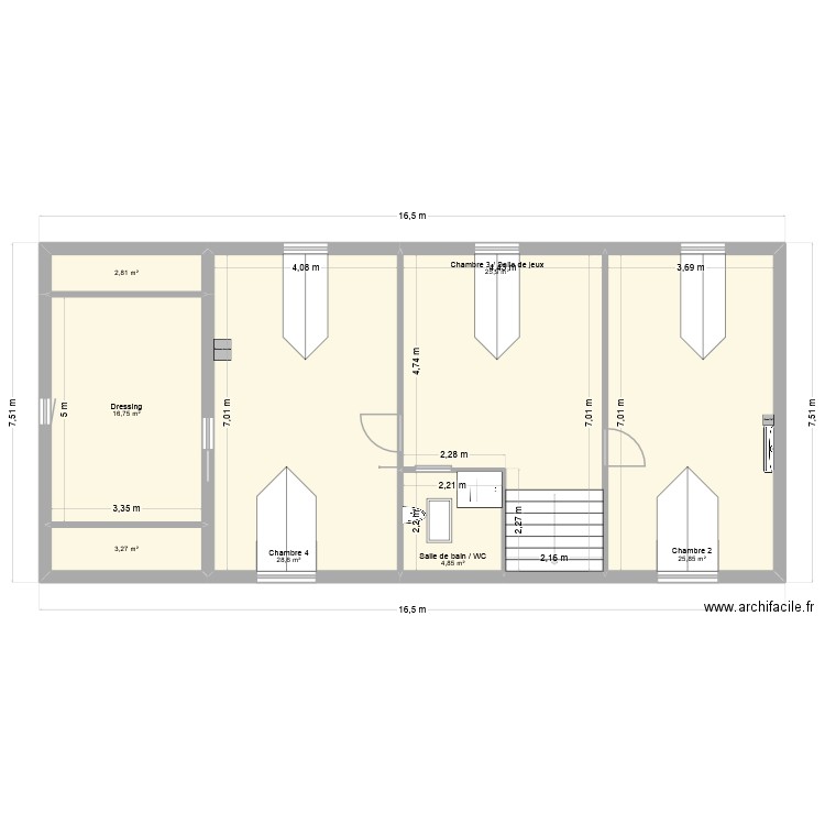 Etage (Chambre 3/Mezzanine) - 2025-09-22. Plan de 7 pièces et 108 m2