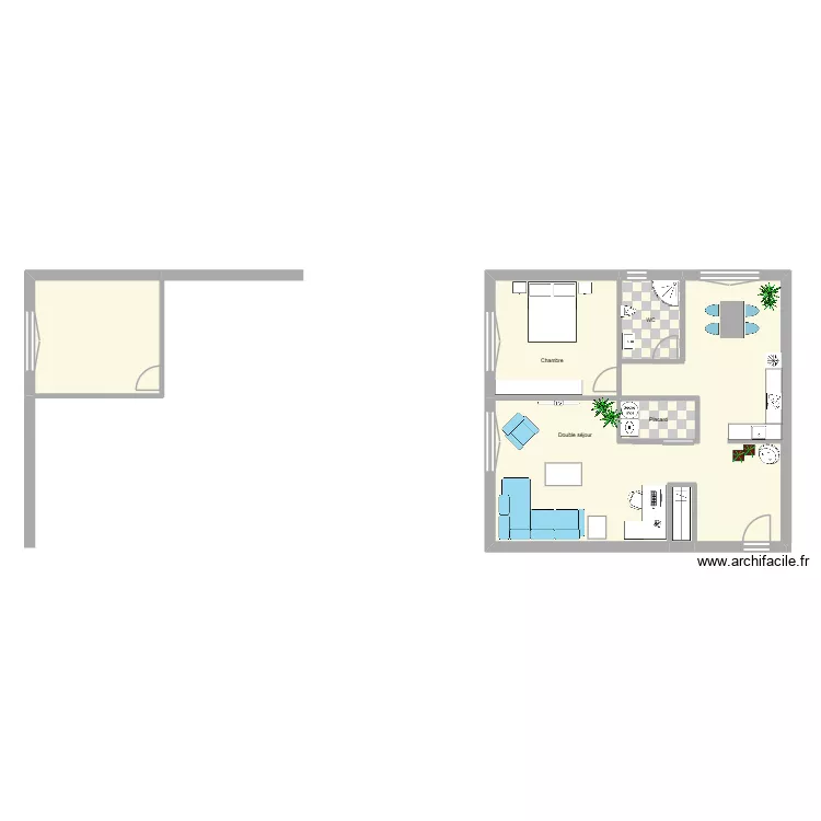 Exemple 2. Plan de 6  et 95 m²