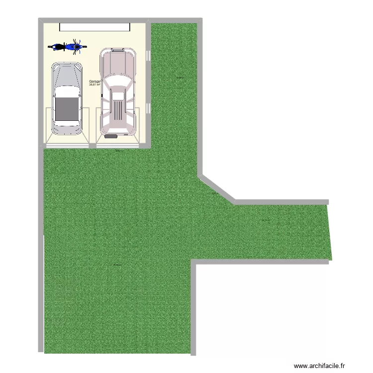 garage 1. Plan de 1 pièce et 39 m²