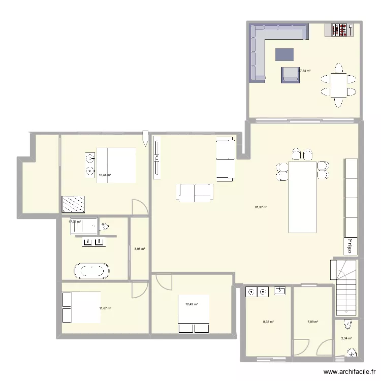 Plan d&eacute;finitif. Plan de 10  et 190 m²