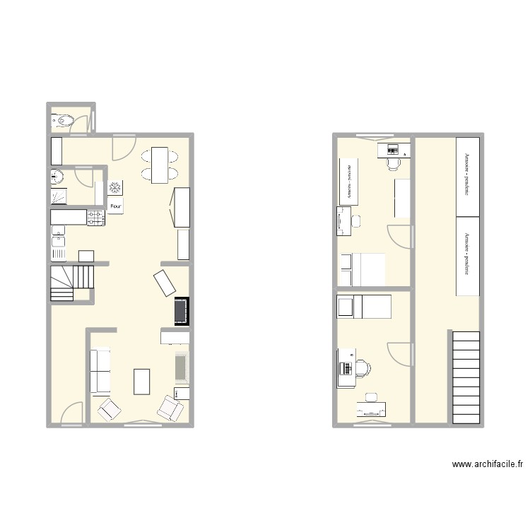 Doullens 9 moulins. Plan de 6 pièces et 33 m2