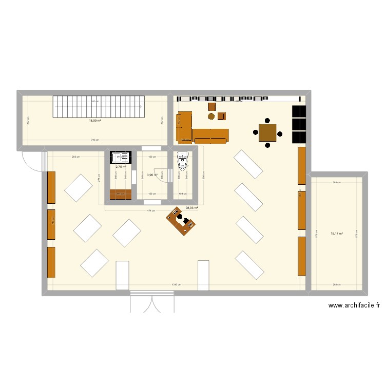 m parc. Plan de 6 pièces et 142 m2