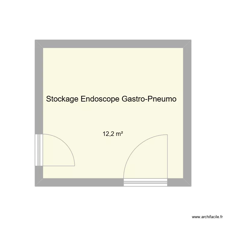 Stockage Endoscope Gastro-Pneumo. Plan de 1  et 12 m²