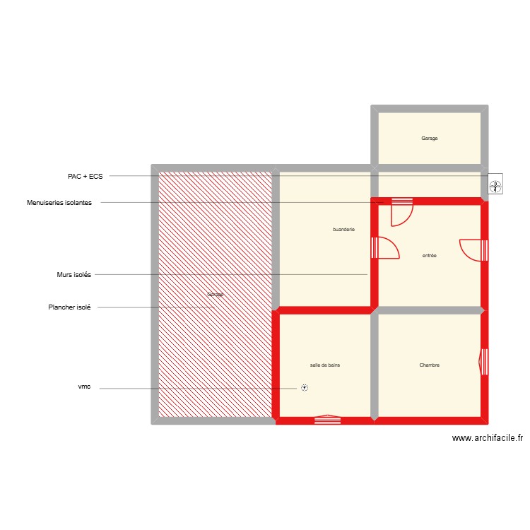 de sousa david et sandrine audit étape 2 rdc. Plan de 6 pièces et 110 m2