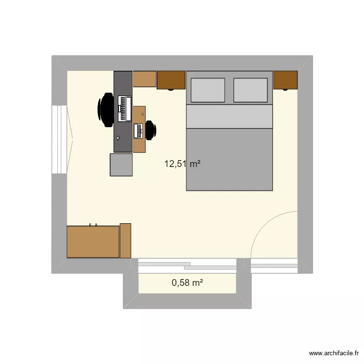 Chambre id&eacute;e 3. Plan de 