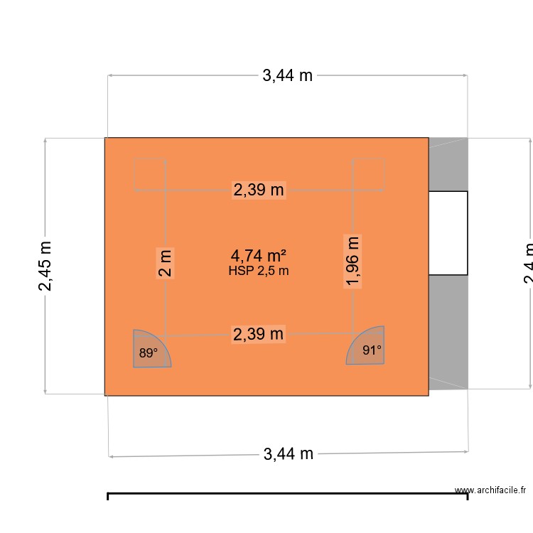 MOI CELIER. Plan de 1 pièce et 5 m2