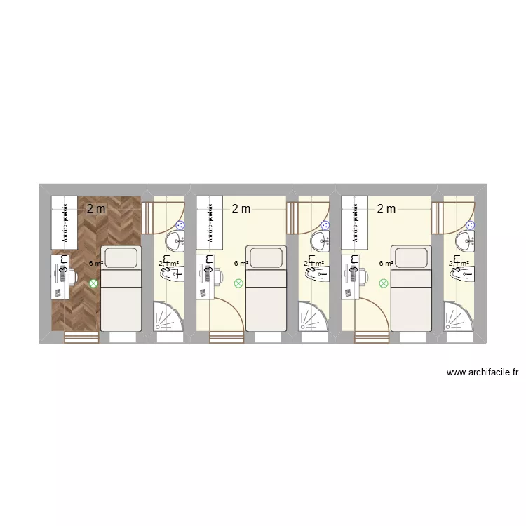 APPART. Plan de 6 Pièces et 24 m² APPART. Plan de 6 Pièces et 24 m²