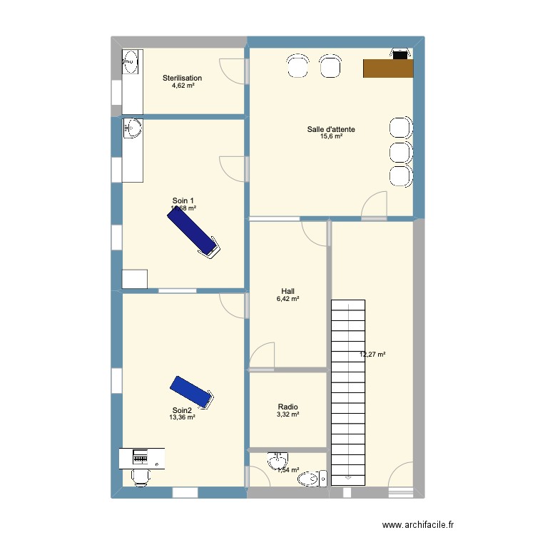 Cabinet dentaire. Plan de 0 pièce et 0 m2