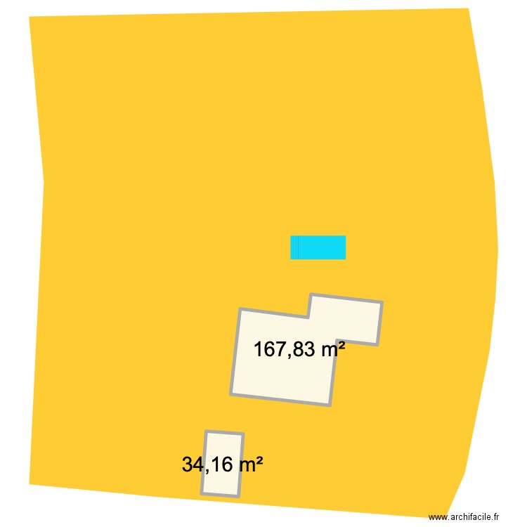 piscine st pierre du champs. Plan de 2 pièces et 202 m2