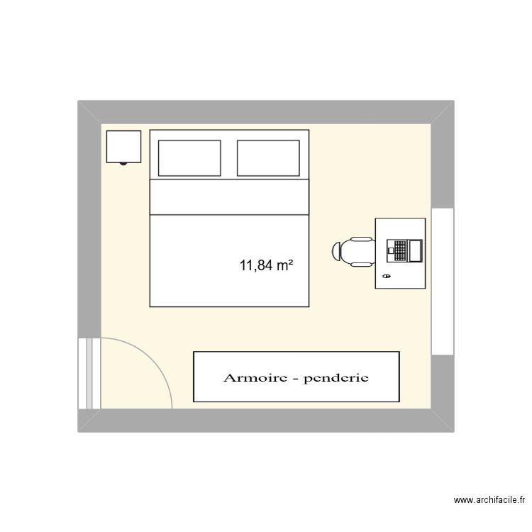 Chambre 1 Arinthod. Plan de 1 pièce et 12 m2