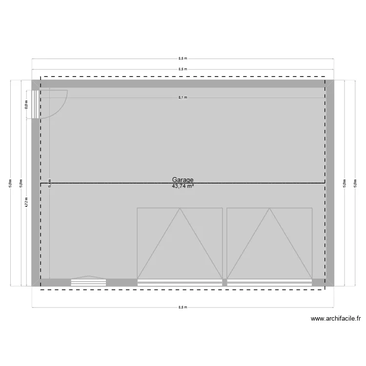Garage de Mxtiti Tdt le 03 Mars 2026. Plan de 1 pièce et 44 m²
