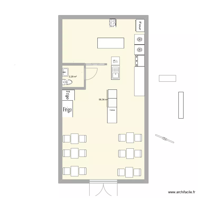 LE PALAIS FAIM V4.. Plan de 2 Pièces et 64 m²