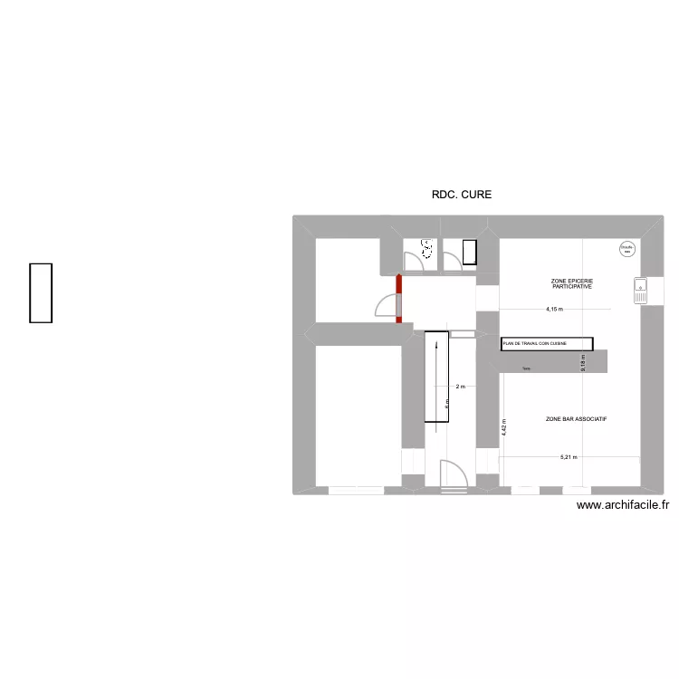 CURE RDC. Plan de 3 et 20 m² CURE RDC. Plan de 3 et 20 m²