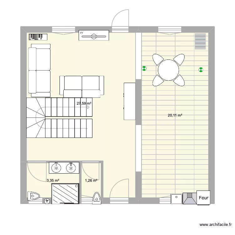 Maison  Am&eacute;d&eacute;e Rey. Plan de 
