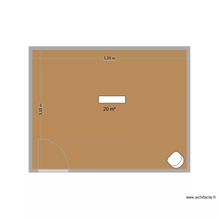 Cabine cryo. Plan de 1  et 20 m²
