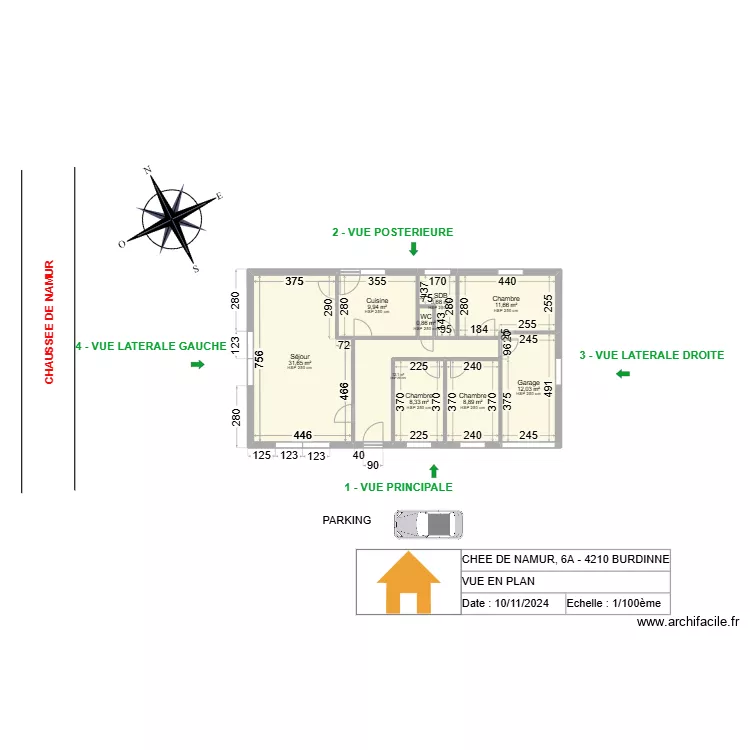 BURDINNE - VUE EN PLAN - V1.40. Plan de 