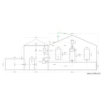Plan façade avant avec réhausse du toit