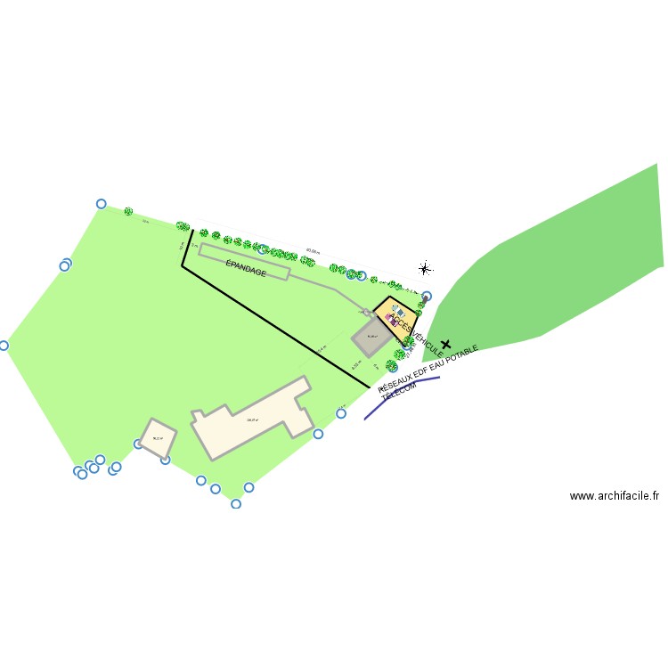 GITE SUR TERRAIN. Plan de 5 pièces et 476 m2