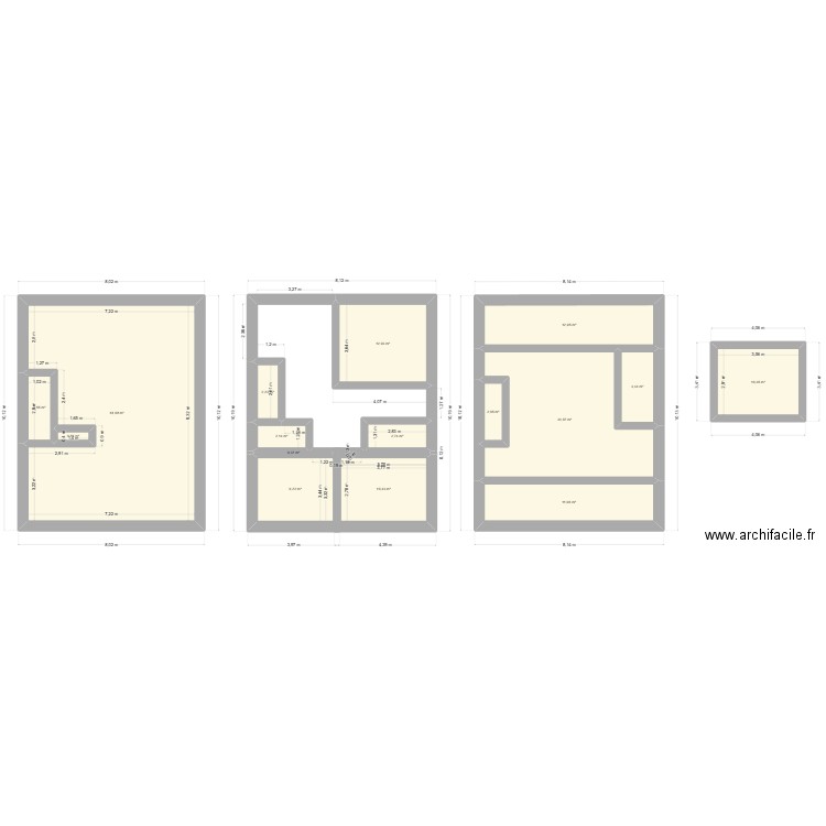 Comble. Plan de 16 pièces et 178 m2