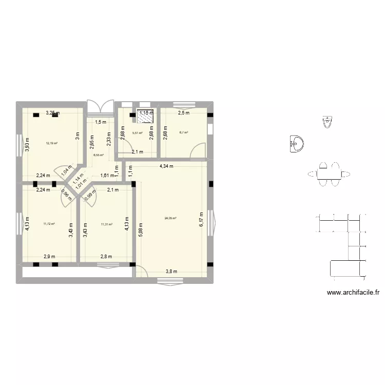 Casa mia. Plan de 7  et 78 m²