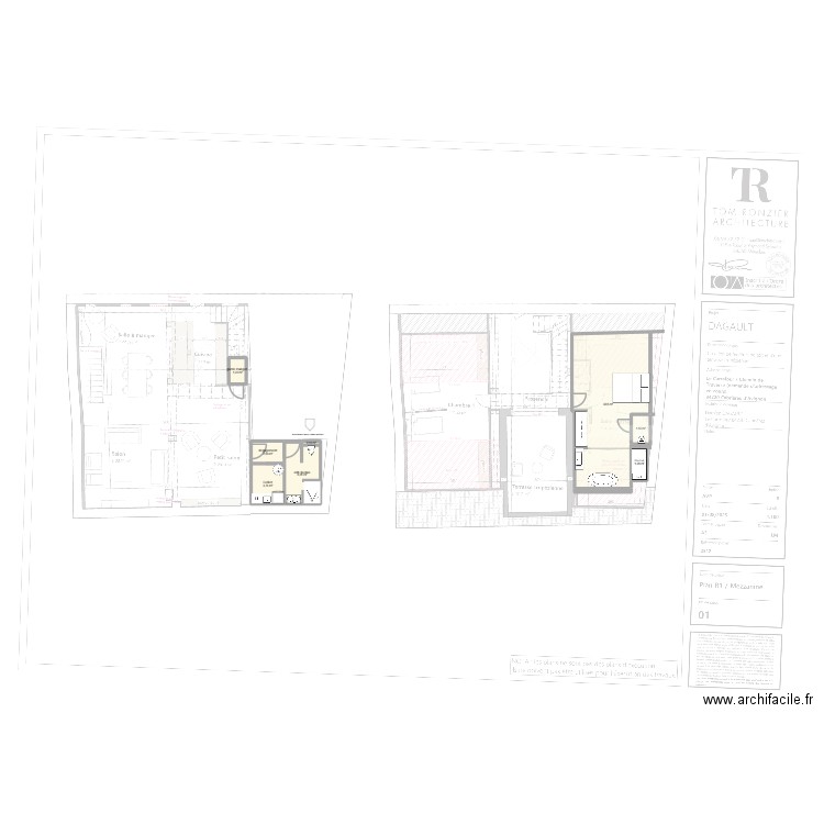 DAGAULT COUSTELLET suite. Plan de 9 pièces et 47 m2