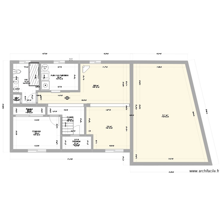 nouveau -angle. Plan de 22 pièces et 191 m2