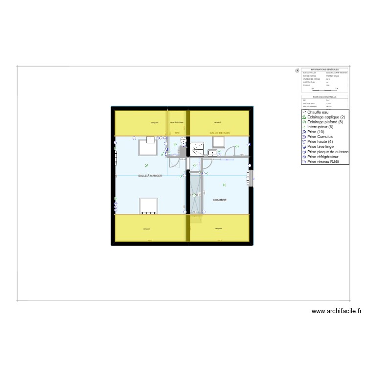 MAISON R+1. Plan de 0 pièce et 0 m2