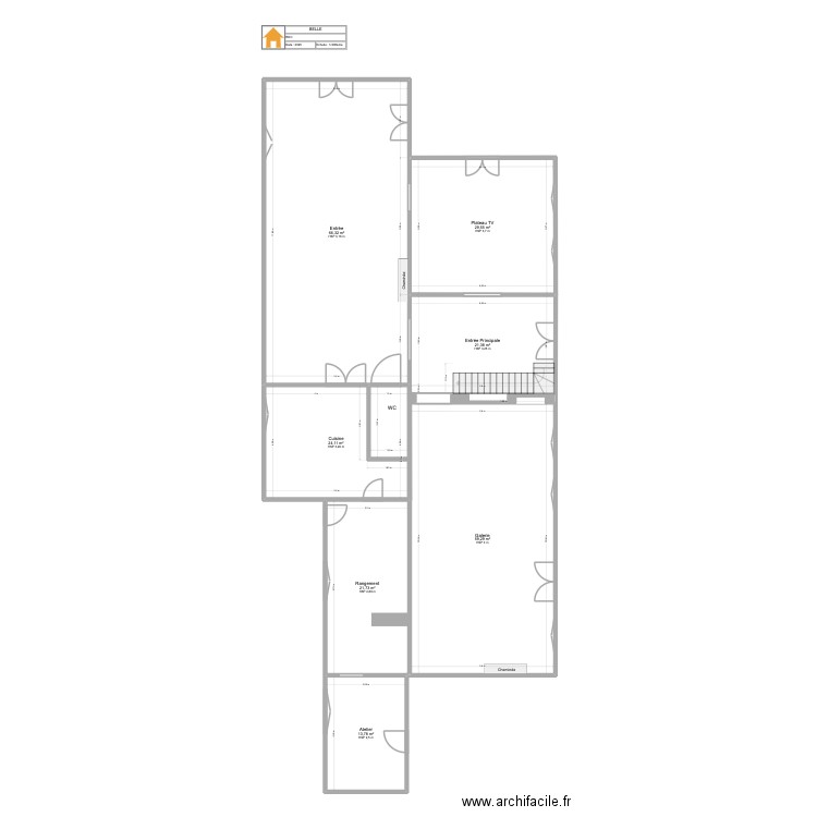 BELLE-rdc. Plan de 7 pièces et 236 m2