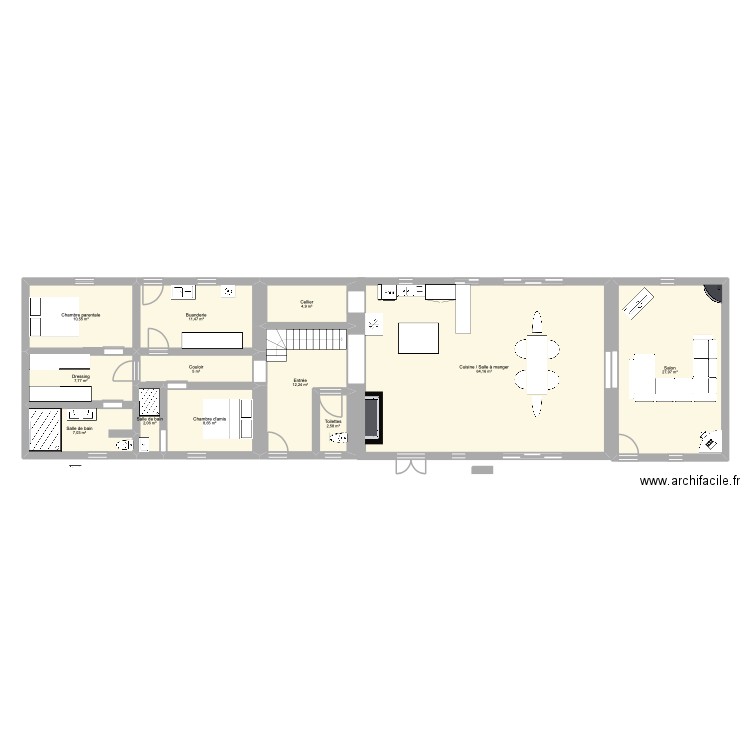 test. Plan de 12 pièces et 164 m2