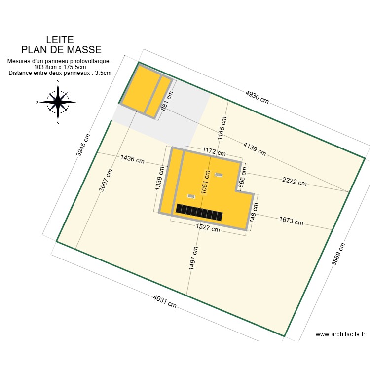 Leite PLAN DE MASSE. Plan de 4 pièces et 259 m2