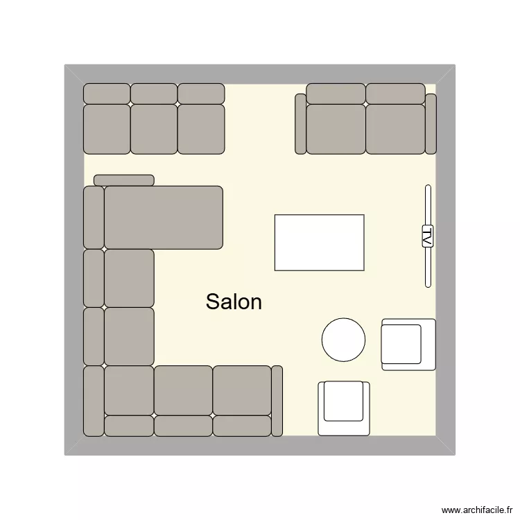 Symbole Salon. Plan de 1 Pièce et 23 m²