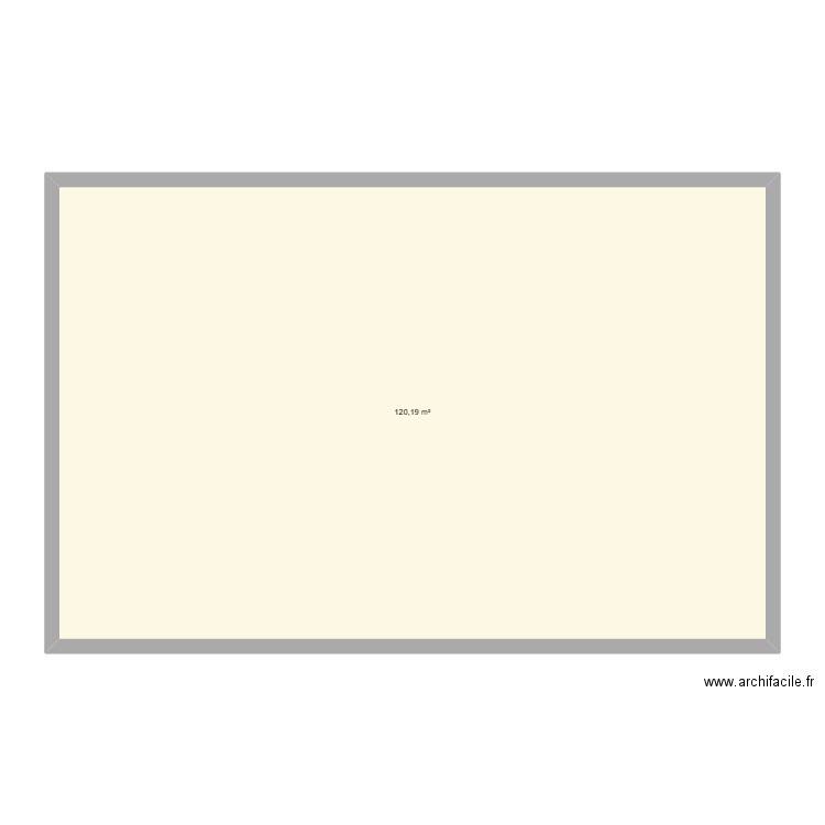 Maison finie. Plan de 1 pièce et 120 m2