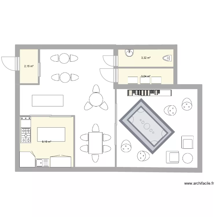 chalon. Plan de 4  et 18 m²