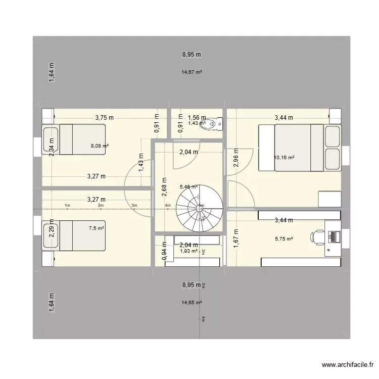 Maison 2. Plan de 9 Pièces et 70 m² Maison 2. Plan de 9 Pièces et 70 m²