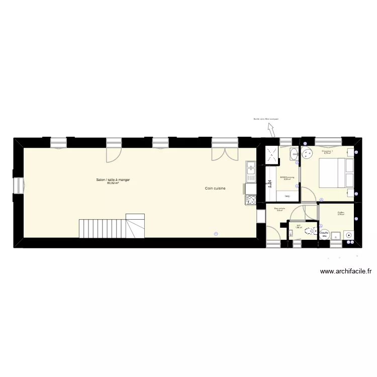 Balansun RDC.9. Plan de 9  et 175 m²